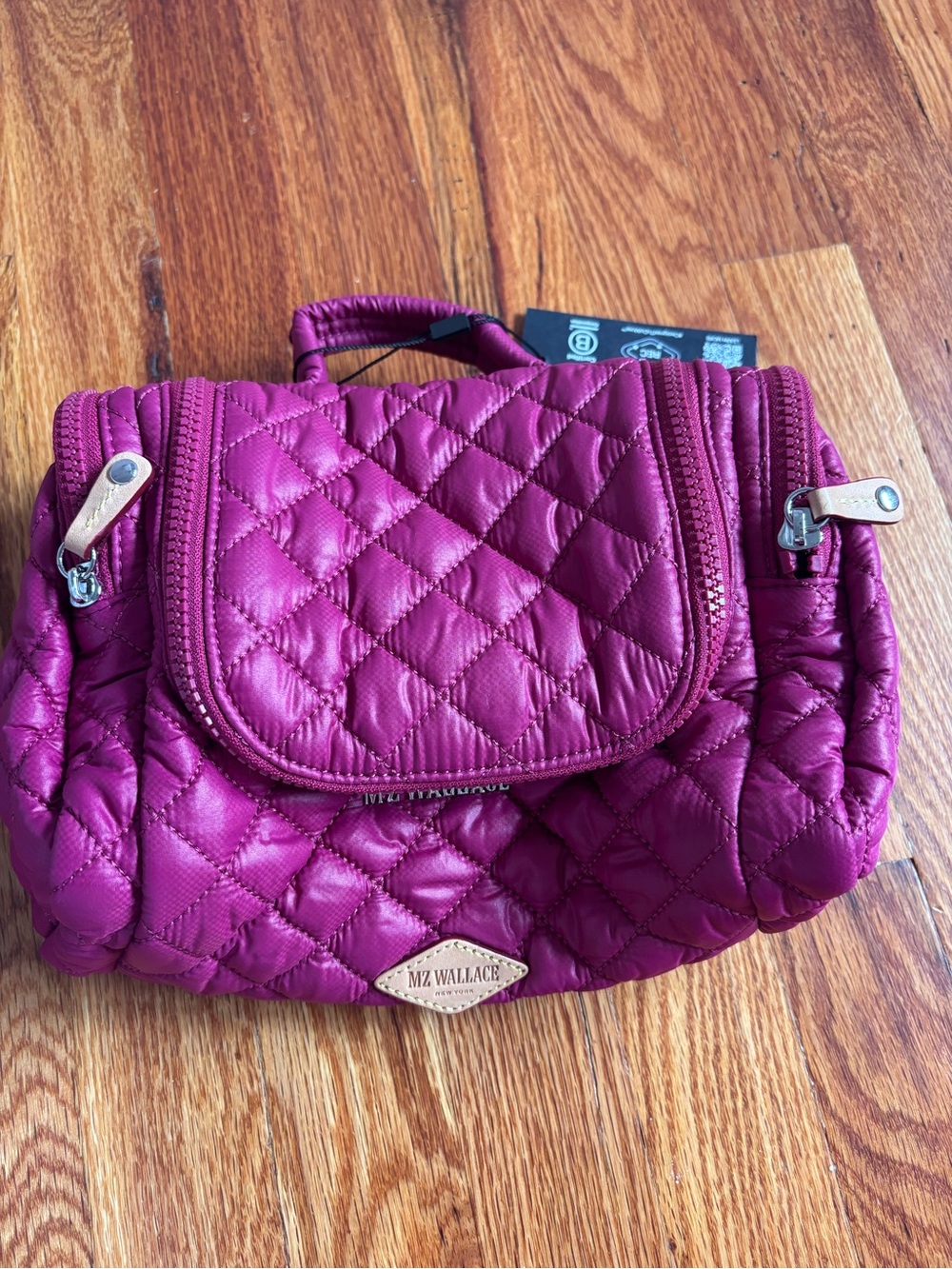 MZ Wallace Quilted Cosmetic Case - raspberry
